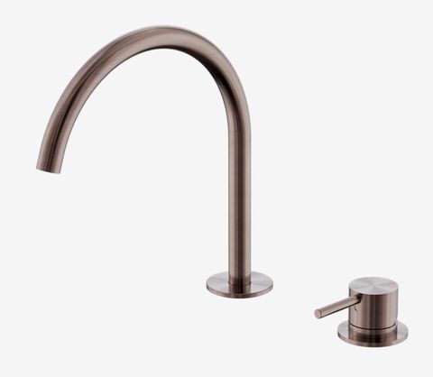 Mecca Hob Bath/Kitchen Mixer Set Arc Spout Brushed Bronze