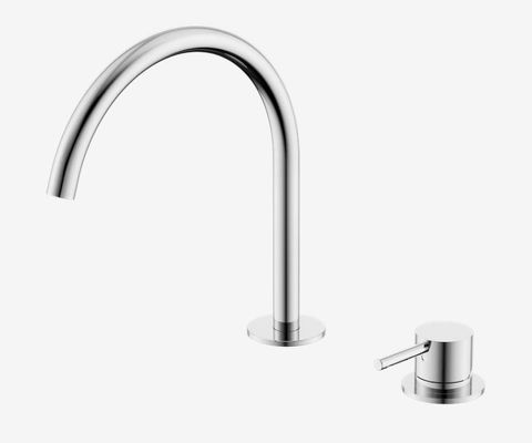 Mecca Hob Bath/Kitchen Mixer Set Arc Spout Chrome