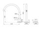 Mecca Hob Bath/Kitchen Mixer Set Arc Spout Matte White