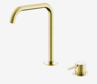 Mecca Hob Bath/Kitchen Mixer Set Edge Spout Brushed Gold