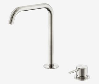 Mecca Hob Bath/Kitchen Mixer Set Edge Spout Brushed Nickel