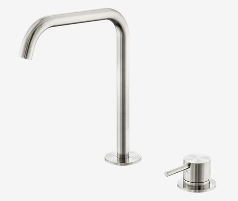 Mecca Hob Bath/Kitchen Mixer Set Edge Spout Brushed Nickel