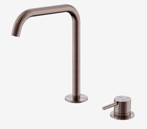 Mecca Hob Bath/Kitchen Mixer Set Edge Spout Brushed Bronze