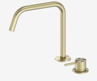 Mecca Hob Bath/Kitchen Mixer Set Edge Spout II Brushed Gold