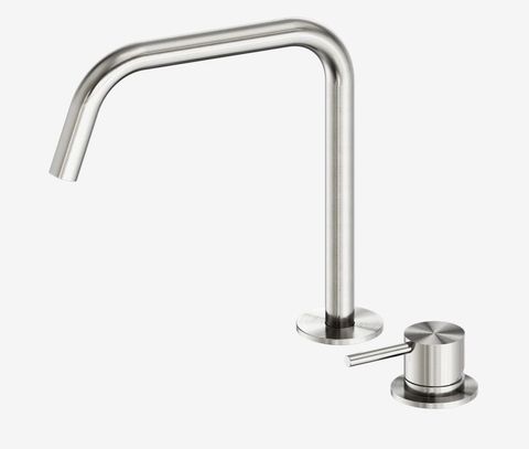 Mecca Hob Bath/Kitchen Mixer Set Edge Spout II Brushed Nickel