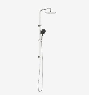 Round Twin Shower With Air Shower II Brushed Nickel