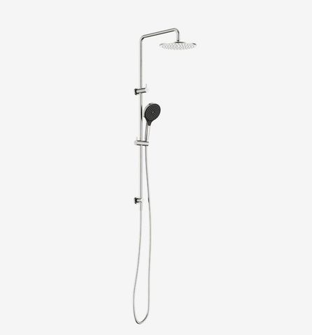 Round Twin Shower With Air Shower II Brushed Nickel