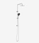 Round Twin Shower With Air Shower II Brushed Nickel