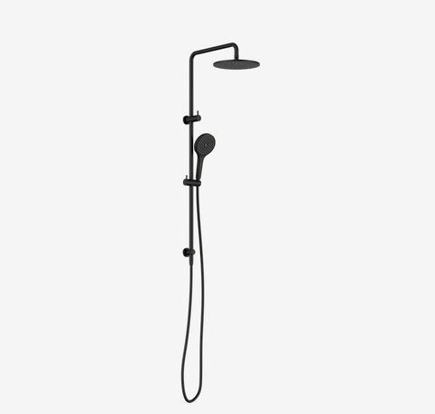 Round Twin Shower With Air Shower II Matte Black