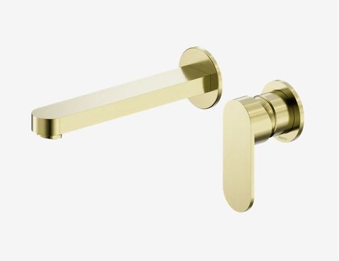 Ecco Wall Basin/Bath Mixer Separate Back Plate 60mm Brushed Gold