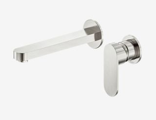 Ecco Wall Basin/Bath Mixer Separate Back Plate 60mm Brushed Nickel
