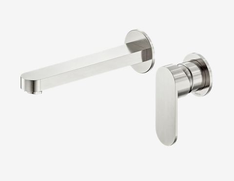 Ecco Wall Basin/Bath Mixer Separate Back Plate 60mm Brushed Nickel