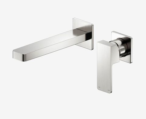 Celia Wall Basin/Bath Mixer Separate Back Plate Brushed Nickel