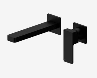 Celia Wall Basin/Bath Mixer Separate Back Plate Matte Black