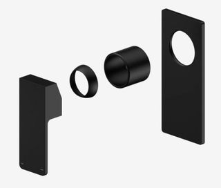 Celia Shower Mixer Rectangular Backplate Trim Kits Only Matte Black