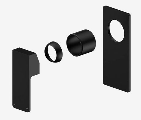 Celia Shower Mixer Rectangular Backplate Trim Kits Only Matte Black