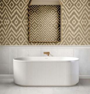 Attica Havana 1500 Gloss White Fluted Bath with Overflow