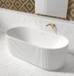Attica Havana 1500 Matte White Fluted Bath with Overflow