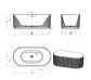Attica Havana 1500 Matte White Fluted Bath with Overflow