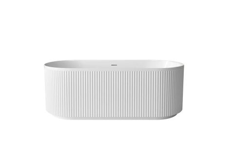Attica Havana 1700 Gloss White Fluted Bath with Overflow