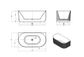Attica Havana 1500 Matte White BTW Multi-fit Fluted Bath with Overflow