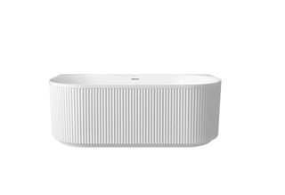 Attica Havana 1700 Matte White BTW Multi-fit Fluted Bath with Overflow