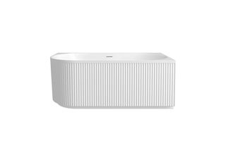 Attica Havana Right Corner 1500 Gloss White Fluted Bath with Overflow