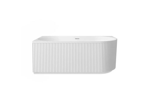 Attica Havana Left Corner 1500 Matte White Fluted Bath with Overflow