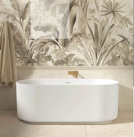 Attica Celine 1500 Matte White Bath with Overflow