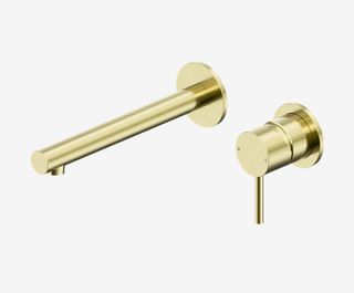 Dolce II Wall Basin/Bath Mixer Separate Back Plate Brushed Gold