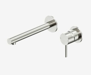 Dolce II Wall Basin/Bath Mixer Separate Back Plate Brushed Nickel