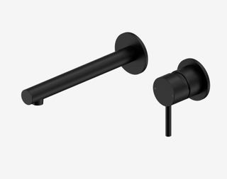 Dolce II Wall Basin/Bath Mixer Separate Back Plate Matte Black