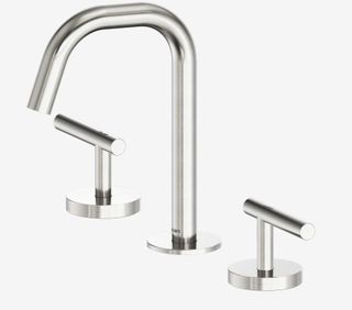 Mecca Lever Basin Set Edge Spout Brushed Nickel