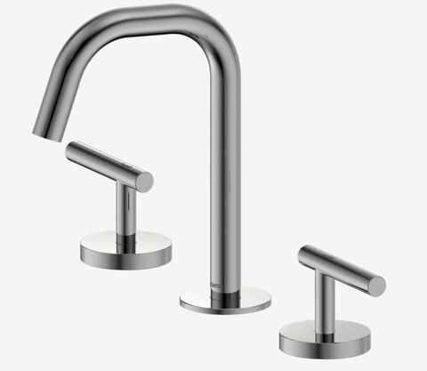 Mecca Lever Basin Set Edge Spout Chrome