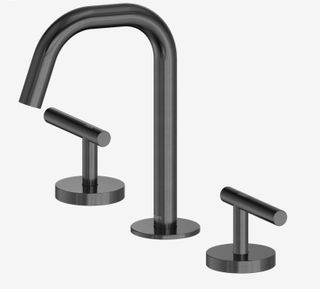 Mecca Lever Basin Set Edge Spout Gun Metal