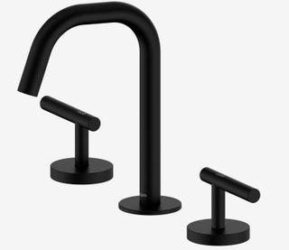 Mecca Lever Basin Set Edge Spout Matte Black