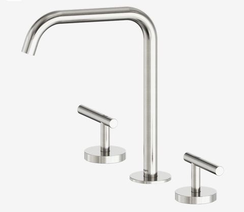 Mecca Lever Bath/Kitchen Set Edge Spout Brushed Nickel
