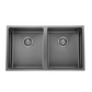MN PVD Gun Metal DOUBLE Stainless Steel Sink 760x440x200x1.2mm - 26L+26L