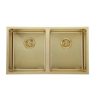 MN PVD Gold DOUBLE Stainless Steel Sink 760x440x200x1.2mm - 26L+26L