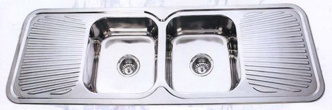 Sink Rnd Cnr 1380 Double Bowl/Double Dr