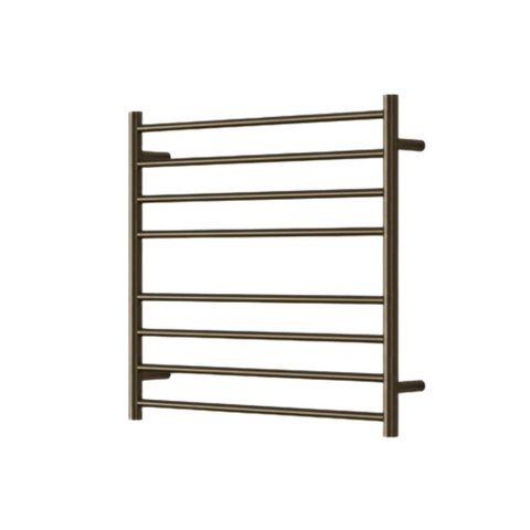 MIRAGE 8 BAR WIDE HEATED TOWEL RAIL 750MM X 700MM ANTIQUE BRASS