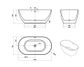 Attica Manolo 1400 Gloss White Bath with Overflow