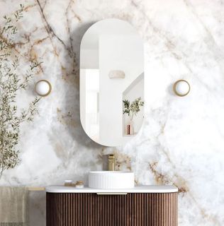 Noosa 900x450 Sable Walnut Shaving Cabinet
