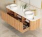 BONDI 1800x460X450 Wall Hung Fluted Woodland Oak Curved Cabinet Only