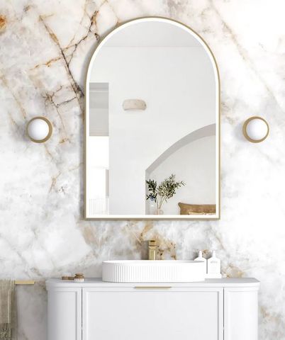 LED Archie 1200x800 Gold Metal Frame Mirror