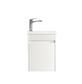 Mini Ensuite Vanity 400mm Matte White Fluted Vanity (with Basin)