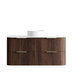Havana 1200mm Sable Walnut Wall Hung Fluted Curve Vanity