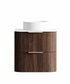 Havana 600mm Sable Walnut Wall Hung Fluted Curve Vanity