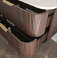 Havana 750mm Sable Walnut Wall Hung Fluted Curve Vanity