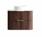 Havana 750mm Sable Walnut Wall Hung Fluted Curve Vanity